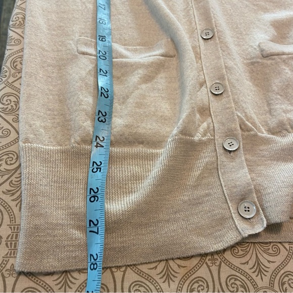 J. Crew Merino Wool Cream/Gray Women's Long Cardigan Sweater Medium M 65370 - Picture 3 of 13